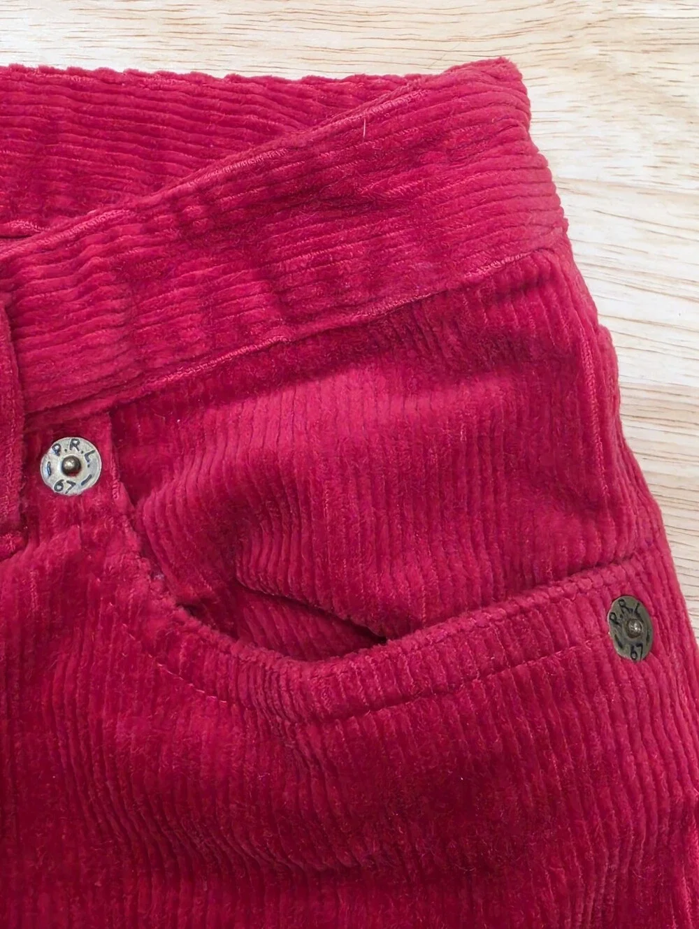 Ralph Lauren Corduroy Pants Boys Size 8 Red 5 Pocket Embroidered Pony